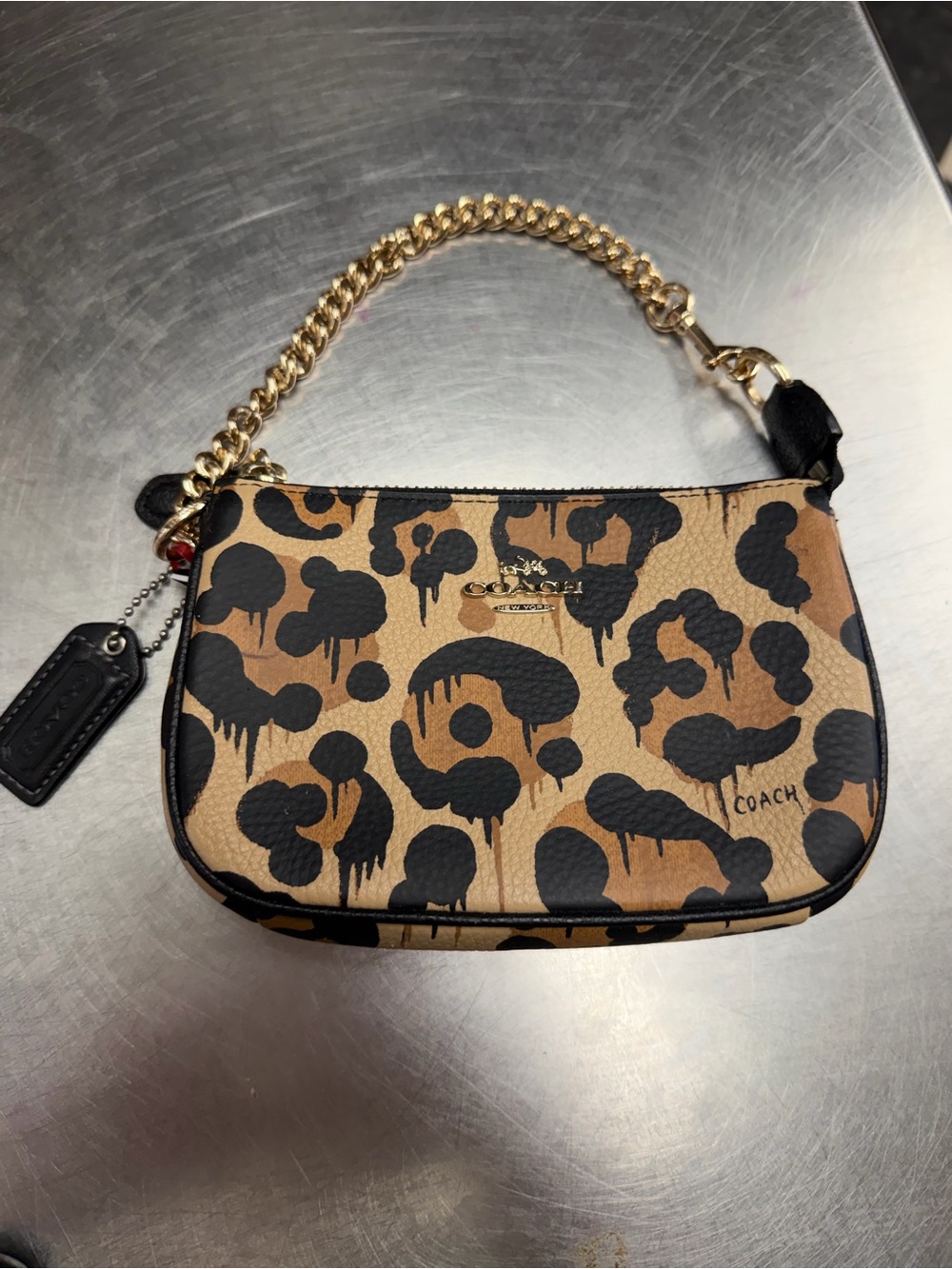 NWOT Coach Nolita 19 In Canvas Leather With Leopard print